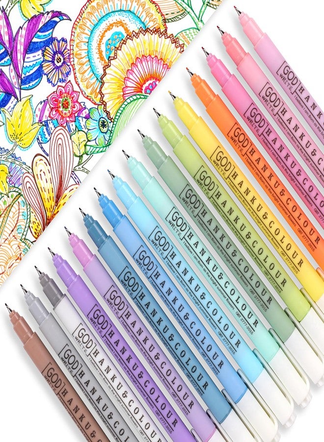 HANKU 0.38mm Fineliner Colored Pens 16 Pack, Felt Tip Pens No Bleed Through Bible Journaling Pens for Bible Study, Bullet Journal, Planner, Coloring & Office Supplies - Image 1