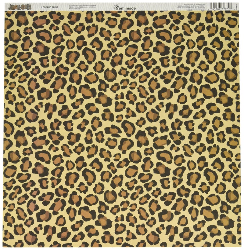 Reminisce Jungle-icious 12 by 12-Inch Double Sided Scrapbook Paper, Leopard Print, Packs of 25 sheets - Image 5
