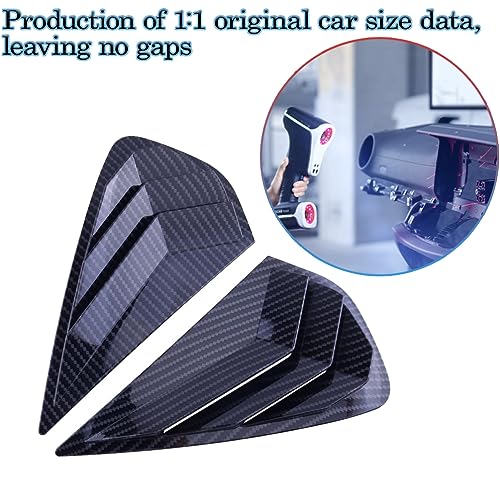 MUXEE 2PCS Print Rear Side Window Louvers Air Vent Scoop Shades Cover Blinds Trim for Kia Forte 2019 2020 2021 2022 2023 2024 - ABS Carbon Fiber Sport Interior Accessories - Image 5