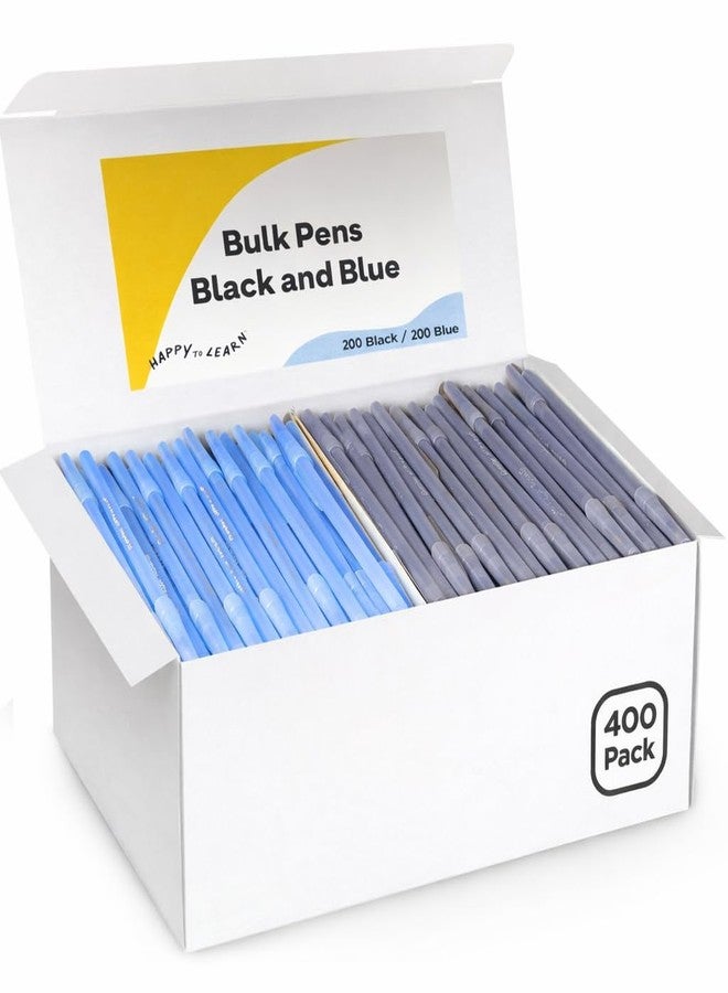 Enday 400 Pack Bulk Ballpoint Pens Black and Blue - 200 Black & 200 Blue Pens, Medium Point (1.0mm) Smooth Writing Pens, Comfortable Grip, Quick Dry Ink, Office School Home Supplies. - Image 1
