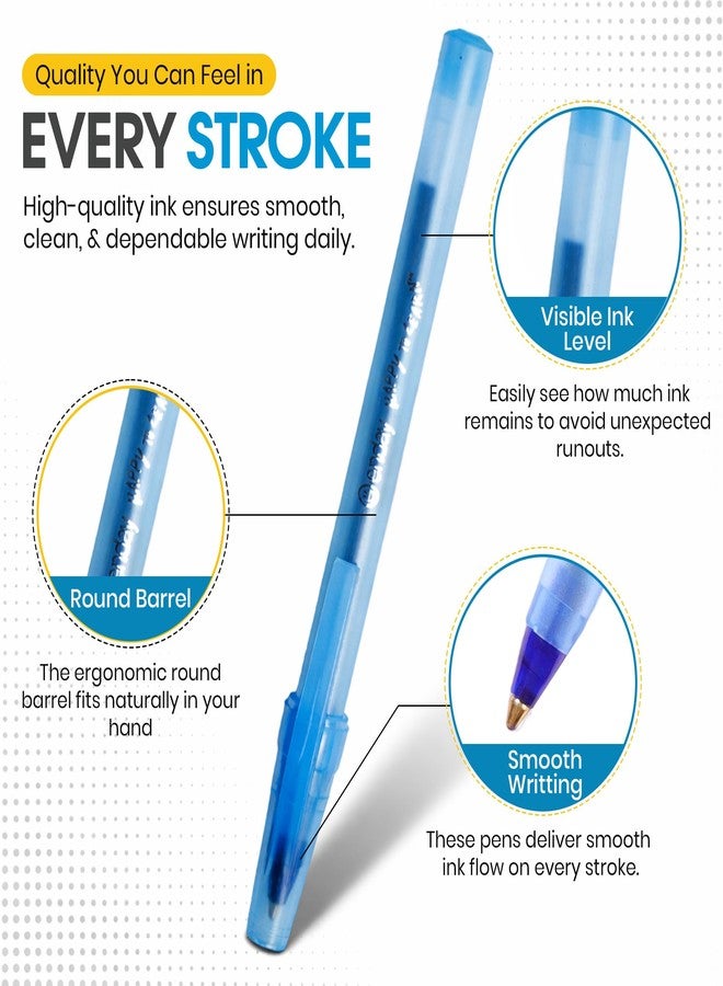Enday 400 Pack Bulk Ballpoint Pens Black and Blue - 200 Black & 200 Blue Pens, Medium Point (1.0mm) Smooth Writing Pens, Comfortable Grip, Quick Dry Ink, Office School Home Supplies. - Image 4
