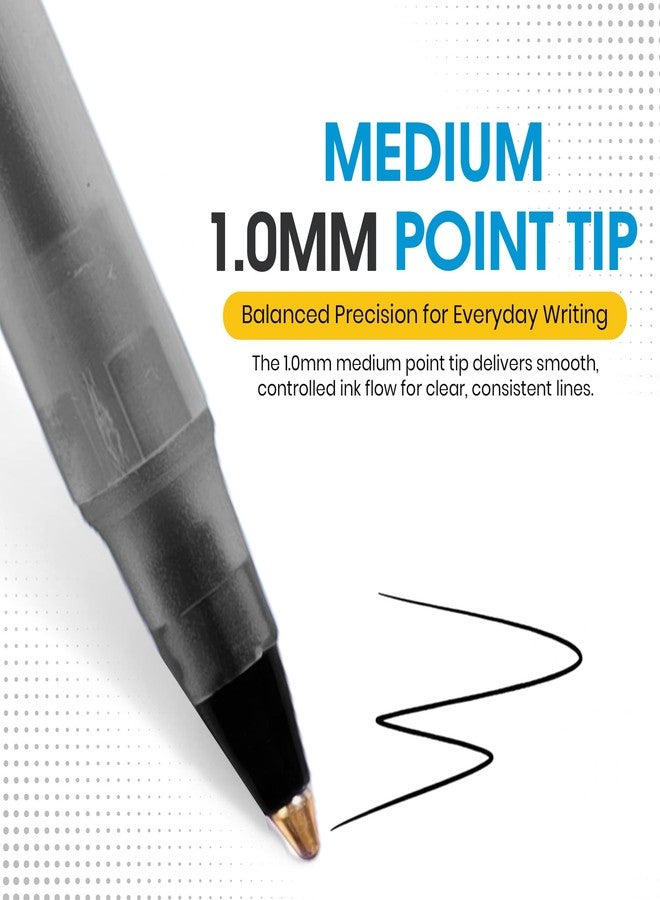 Enday 400 Pack Bulk Ballpoint Pens Black and Blue - 200 Black & 200 Blue Pens, Medium Point (1.0mm) Smooth Writing Pens, Comfortable Grip, Quick Dry Ink, Office School Home Supplies. - Image 3