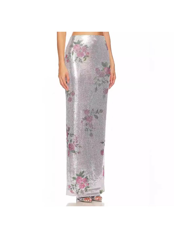 Song Feng Ya Romantic Vacation Style Fresh And Vintage Printed Sheer Mesh Skirt Summer New Elegant Casual Skirt - Image 2