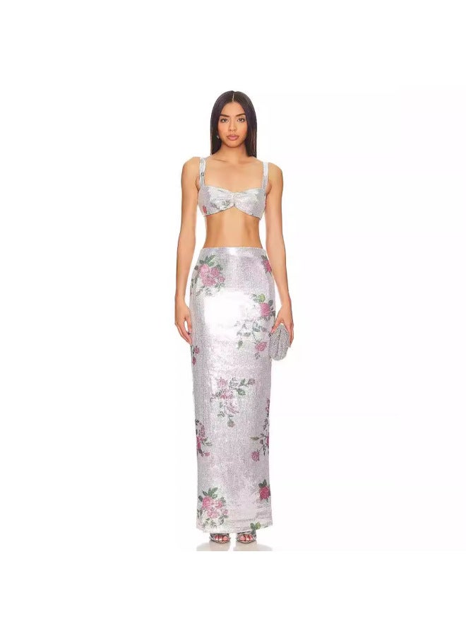 Song Feng Ya Romantic Vacation Style Fresh And Vintage Printed Sheer Mesh Skirt Summer New Elegant Casual Skirt - Image 3
