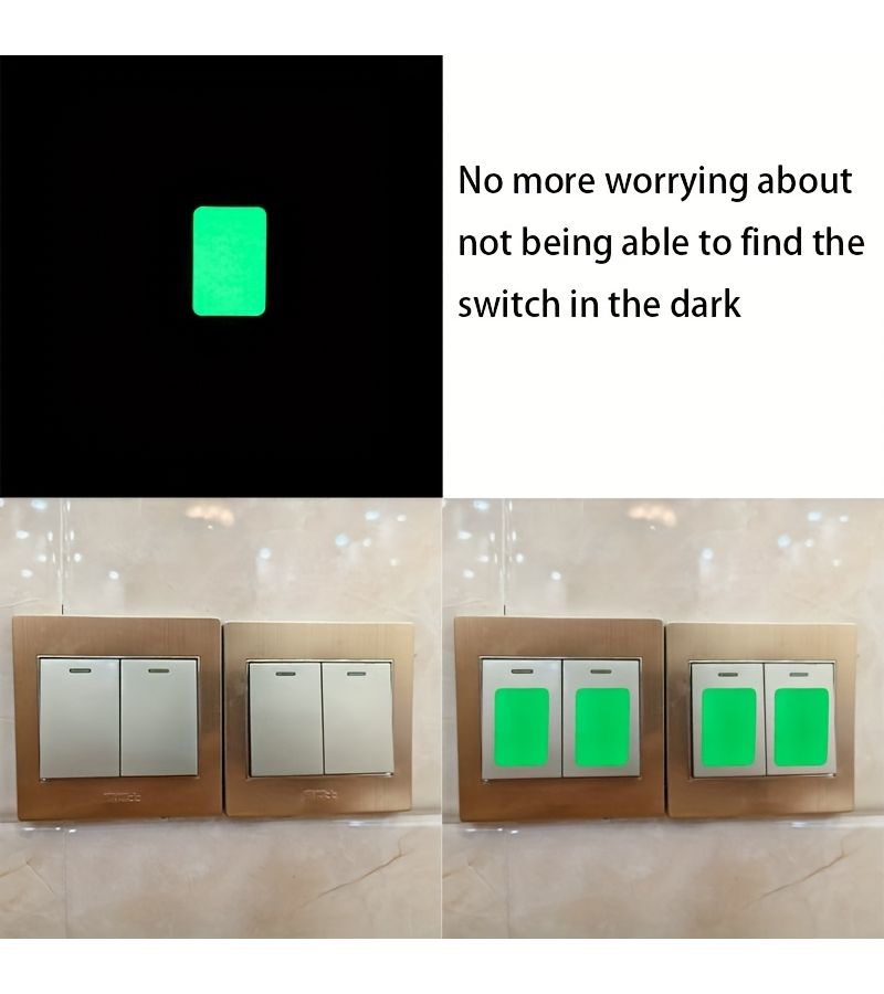 Luminous Switch Stickers 10 Pieces Car Decorations Fluorescent Glowing Paper - Image 3