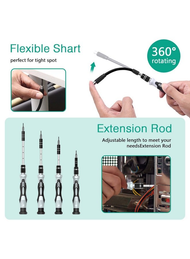 ORIA Precision Screwdriver Set, 132 in 1 Screwdrivers Kit with 108 Screwdrivers Bits, Upgraded Repair Tool Kit, Color Coded Screwdriver Set with Extension Rod for Phone,Eyeglass, Watch - Image 5
