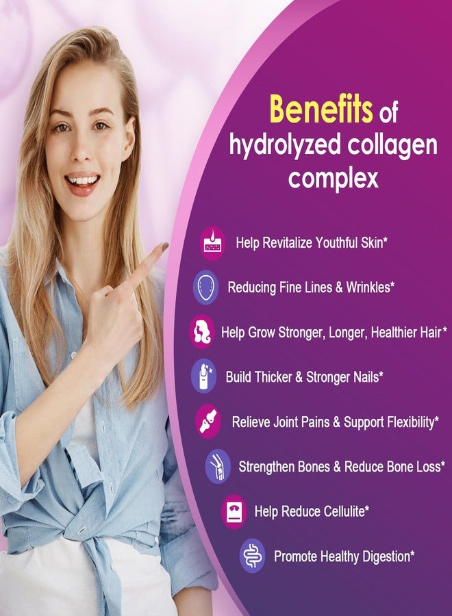NATURE TARGET Multi Collagen Peptides Powder - Type I, II, III, V, X - Hydrolyzed Collagen Peptides with Vitamin C Hyaluronic Acid, Supports Skin Hair Nail & Joint, Grass-Fed, Non-GMO, 50 Servings - Image 3