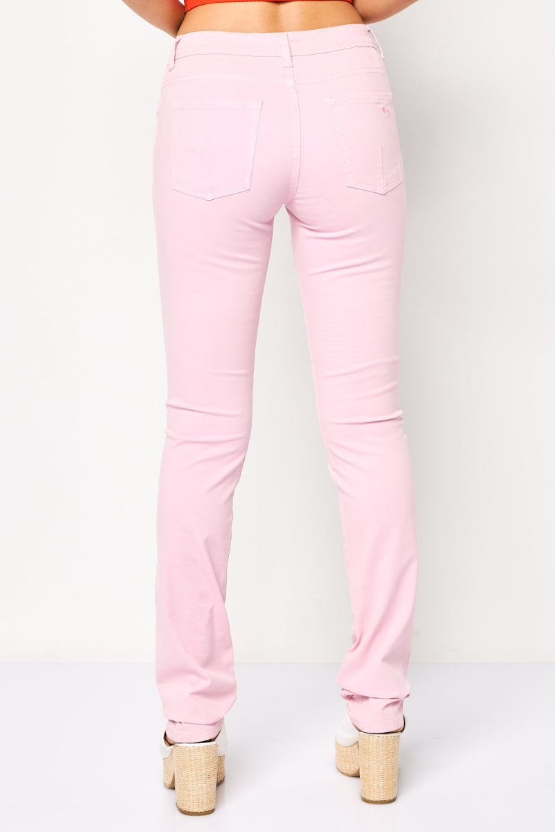 Harmont & Blaine Women Regular Fit Brand Logo Straight Leg Pants, Pink - Image 4