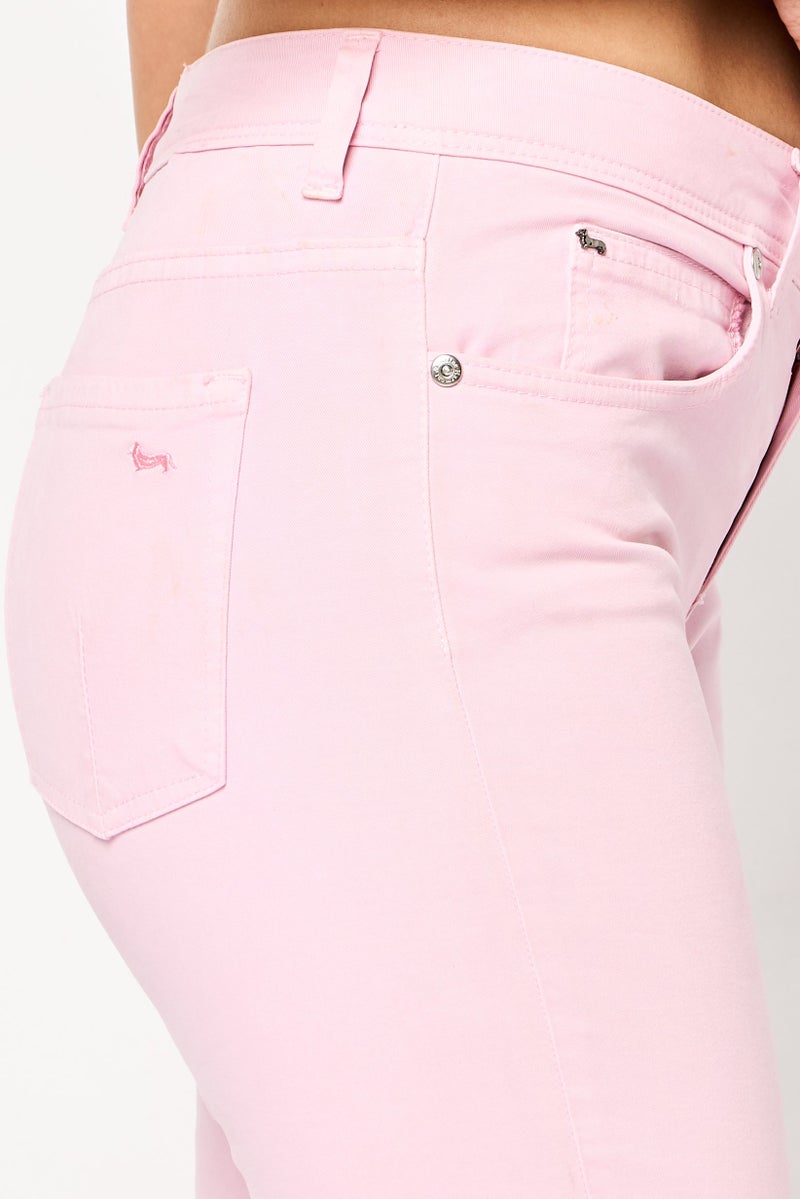 Harmont & Blaine Women Regular Fit Brand Logo Straight Leg Pants, Pink - Image 3