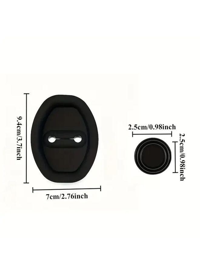 12PCS Black Car Door Lock Protective Cover and Damping Pad Set Shock Absorbing Anti Collision Stickers - Image 2