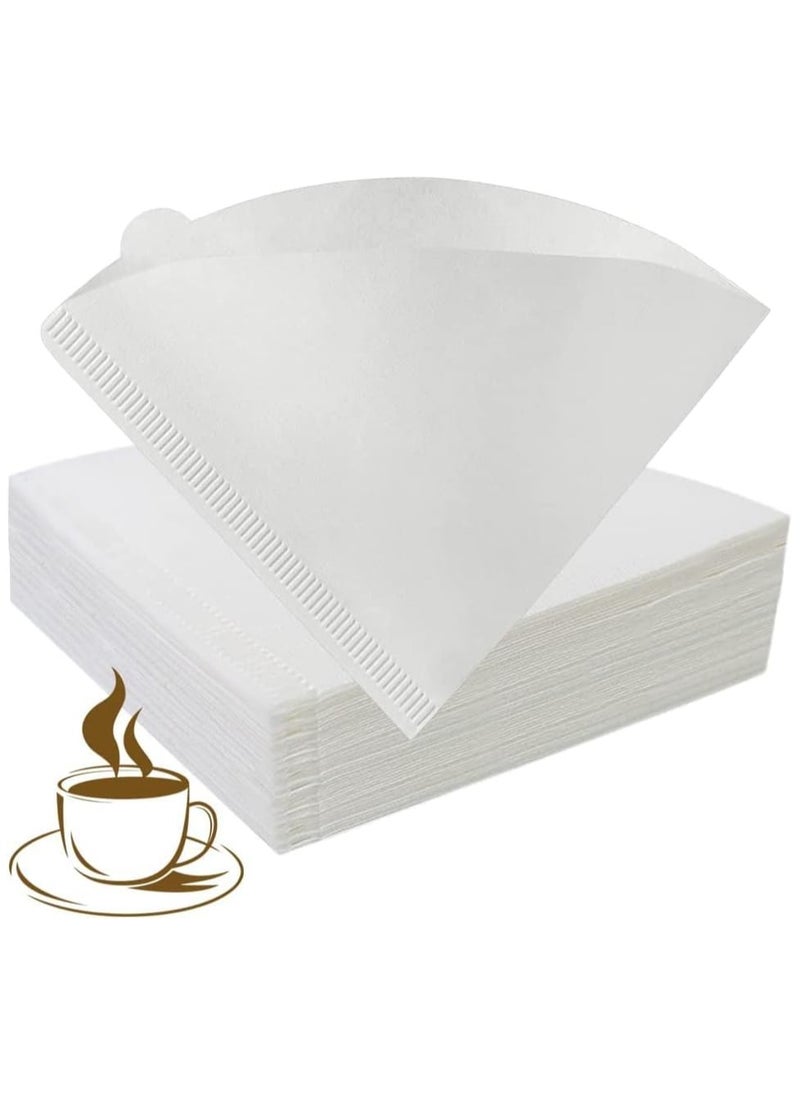 Beauenty Coffee Filters , 2-4 Cups Natural Unbleached Coffee Filter Paper, Cone Shaped Paper Filters Easy to Use Upgraded Design Size V02, Compatible with V60 Pour Over Drippers (White) (100)  - Image 1