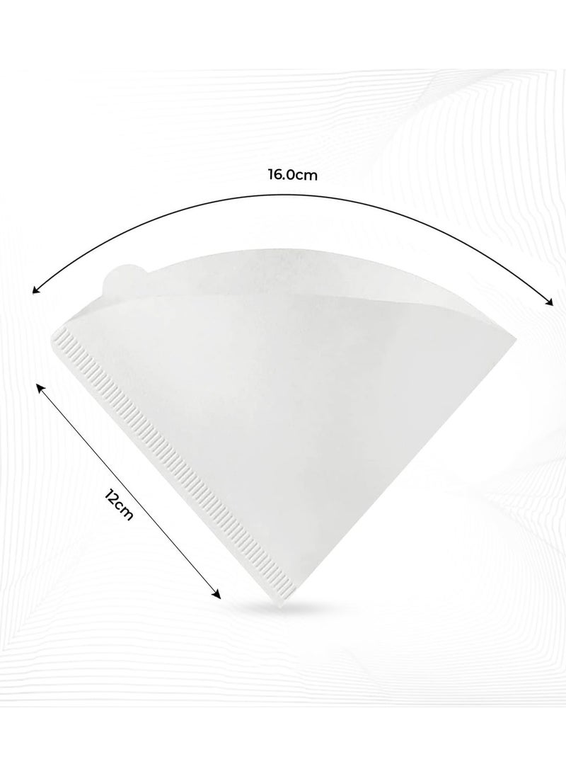 Beauenty Coffee Filters , 2-4 Cups Natural Unbleached Coffee Filter Paper, Cone Shaped Paper Filters Easy to Use Upgraded Design Size V02, Compatible with V60 Pour Over Drippers (White) (100)  - Image 4