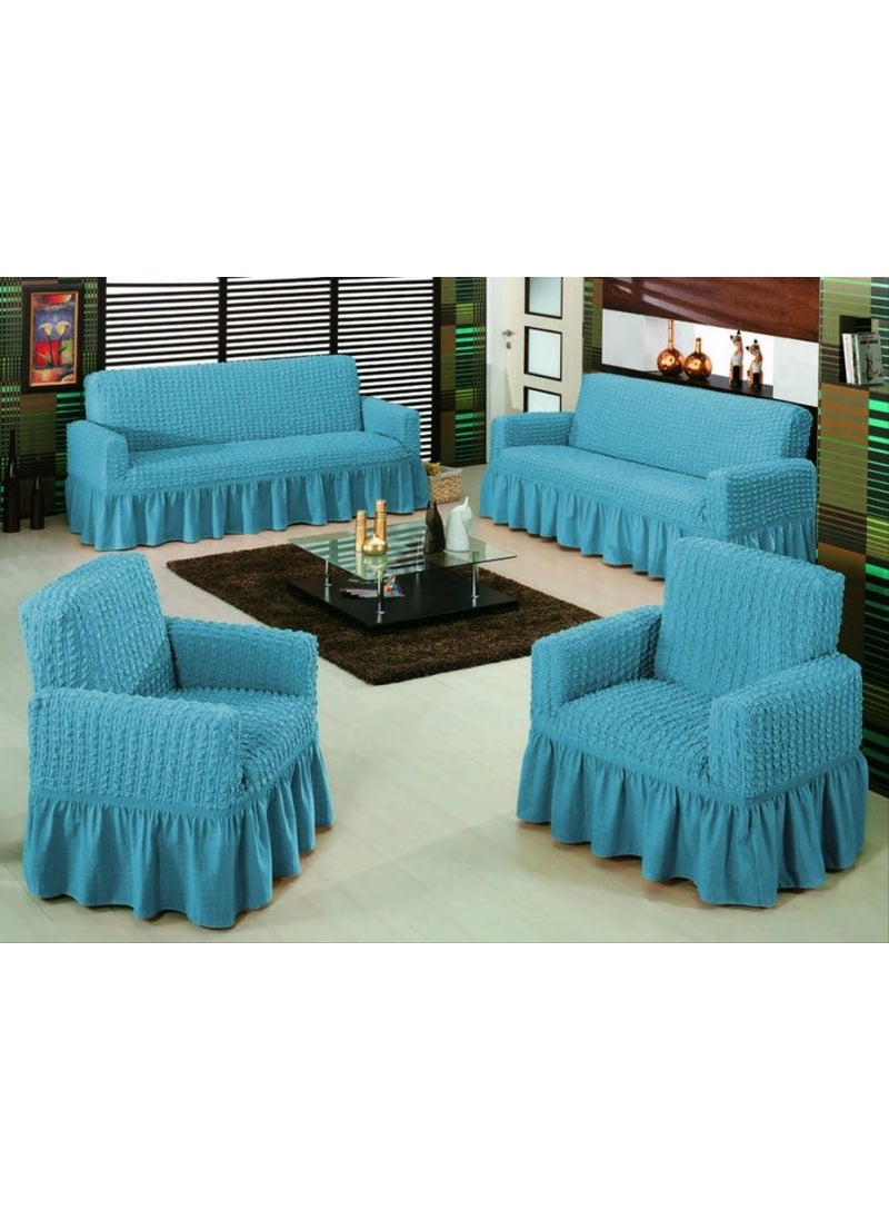 Bright Home غطاء كرسي بذراعين برّاق من هوم، أريكة، غطاء سرير أريكة، غطاء أريكة مرن 3311TAKIM  - Image 1