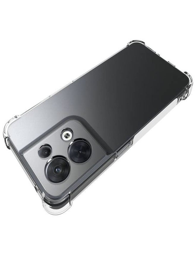 جراب USTIYA لهاتف Oppo Reno 8 5G، غطاء حماية شفاف من مادة TPU بأربعة زوايا، غطاء ناعم شفاف - Image 4