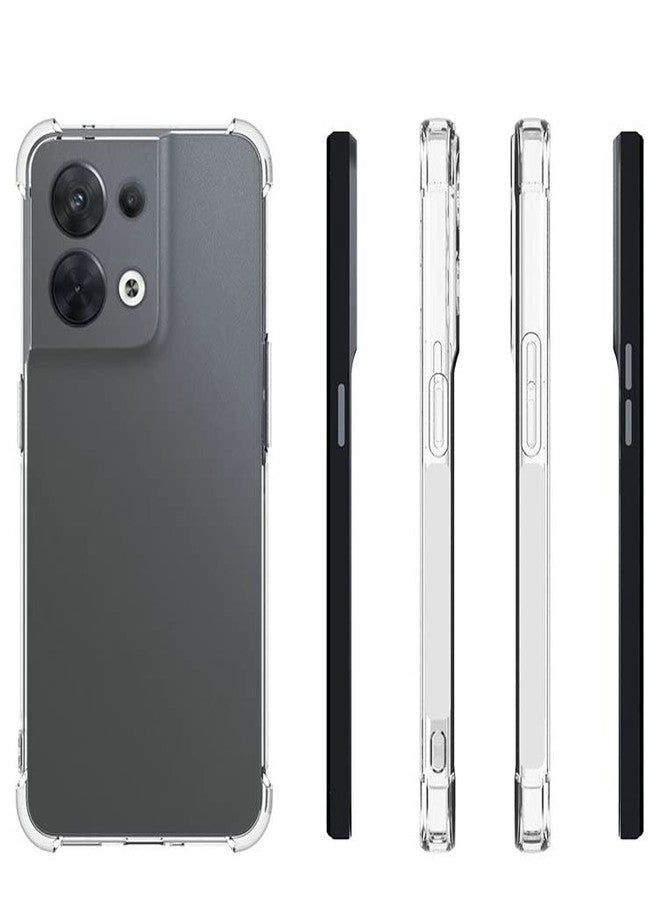 جراب USTIYA لهاتف Oppo Reno 8 5G، غطاء حماية شفاف من مادة TPU بأربعة زوايا، غطاء ناعم شفاف - Image 2