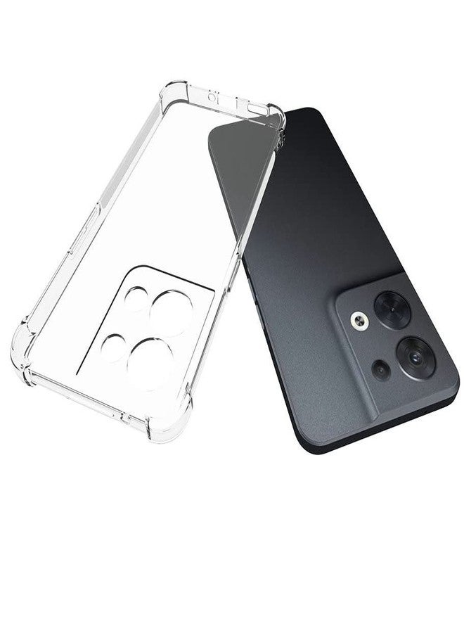 جراب USTIYA لهاتف Oppo Reno 8 5G، غطاء حماية شفاف من مادة TPU بأربعة زوايا، غطاء ناعم شفاف - Image 3