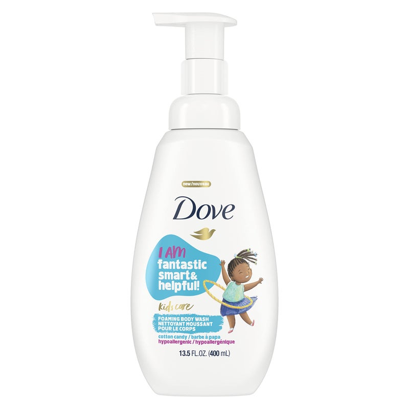 Dove Kids Care Foaming Body Wash For Kids Cotton Candy Hypoallergenic Skin Care 13.5 oz - Image 1