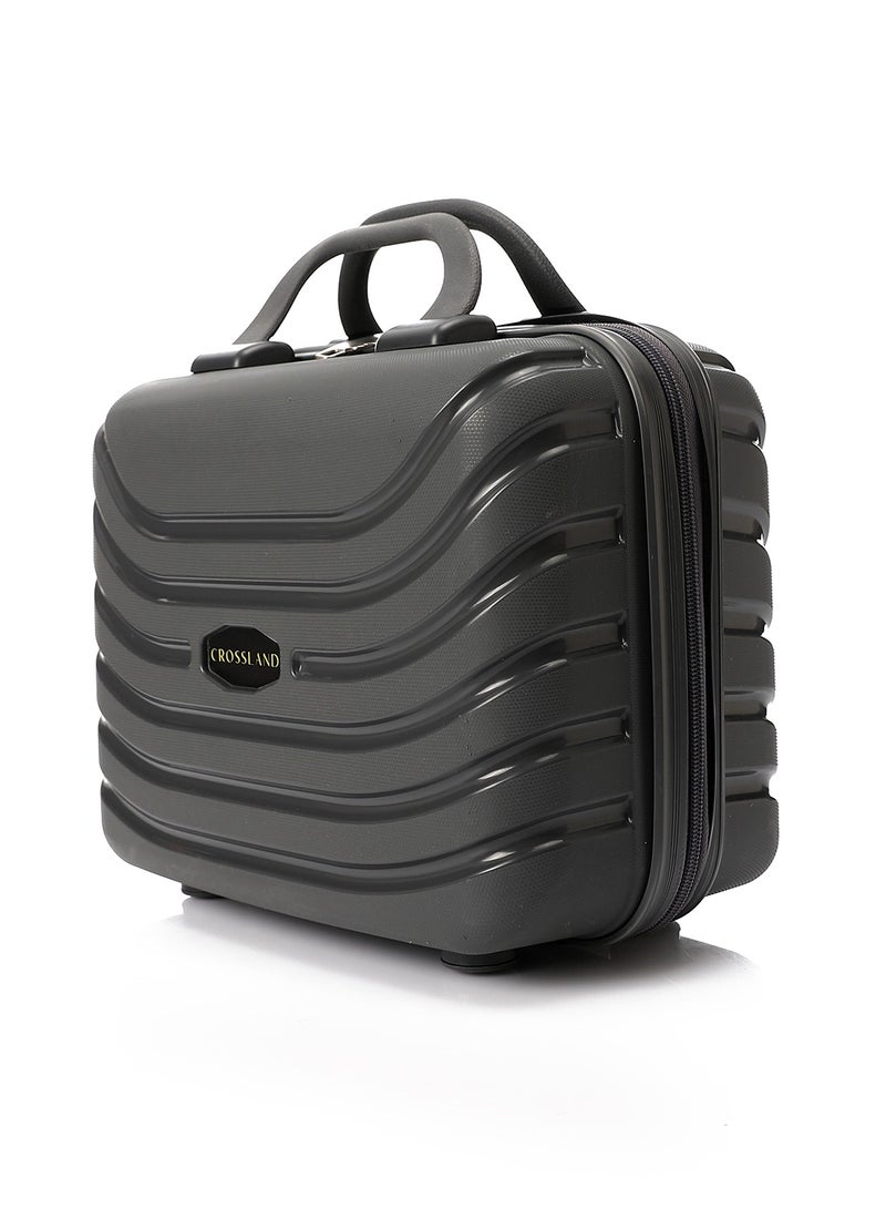 CROSSLAND Makeup Case – Polypropylene Hard Shell Cosmetic Bag, Travel Organizer, Lightweight & Stylish - Grey - Image 1