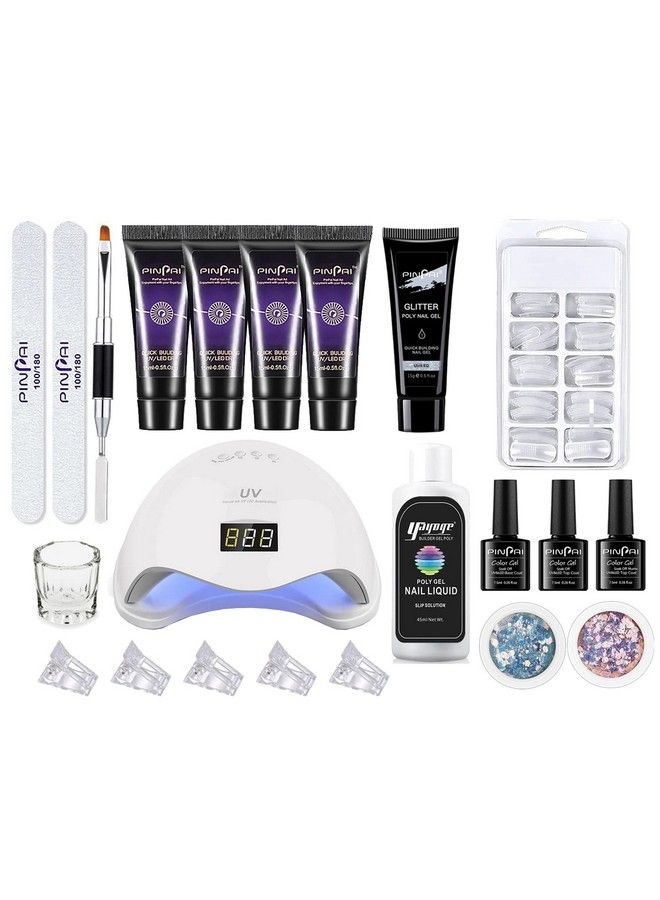 Pinpai Professional Nail Extension Poly Nail Gel Top Coat Base Coat Uv Nail Lamp - Image 2