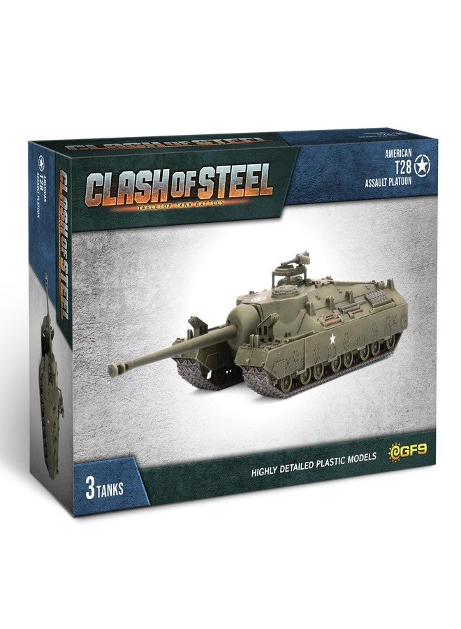 Gale Force Nine Clash of Steel: Tabletop Tank Battles - American T28 Assault Platoon - Image 1