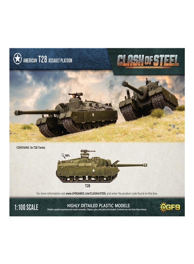 Gale Force Nine Clash of Steel: Tabletop Tank Battles - American T28 Assault Platoon - Image 3