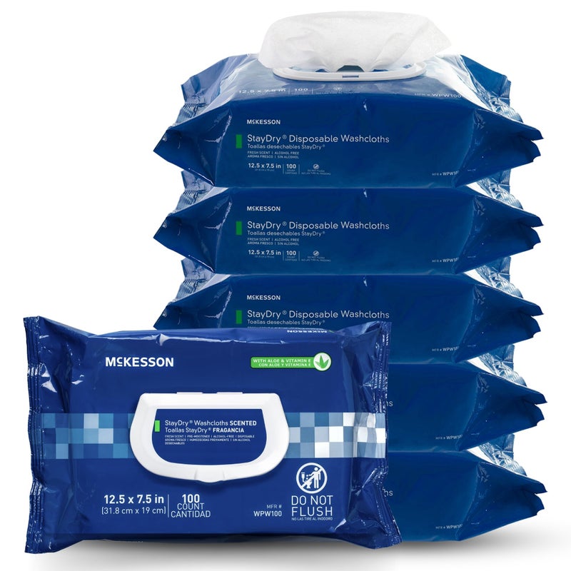 McKesson Personal Cleansing Wipes 600 Count Pack of 1 Aloe Vera