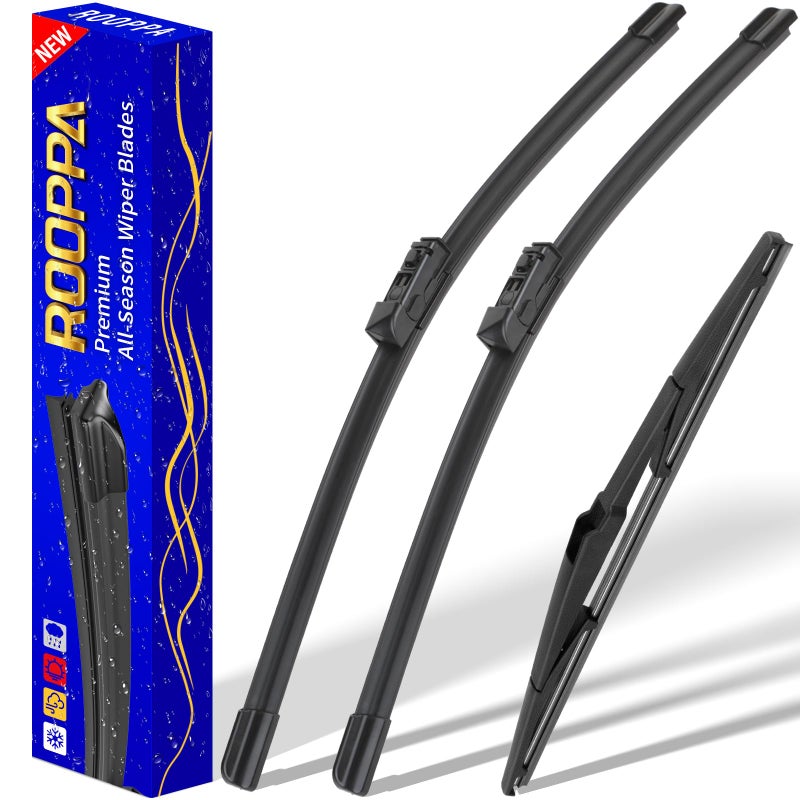Rooppa 3 wipers Replacement for 2017-2022 Mazda CX-5 2017-2022 Mazda CX-9, Windshield Wiper Blades Original Equipment Replacement - 24"/18"/14" (Set of 3) - Image 1