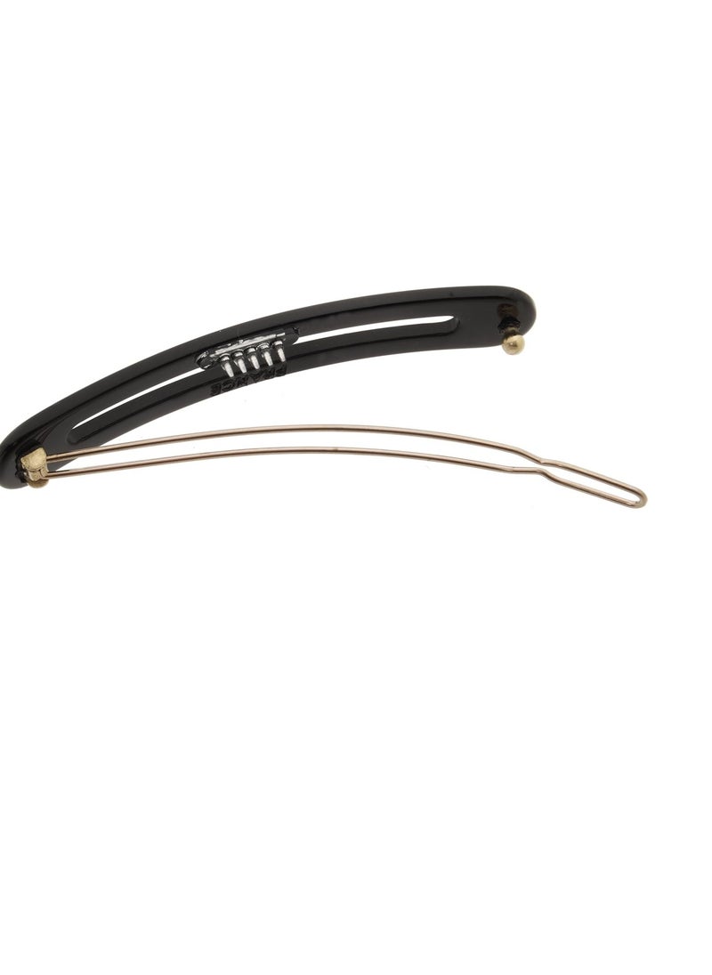 France Luxe France Luxe Cutout Oblong Tige Boule Barrette - Black  - Image 3