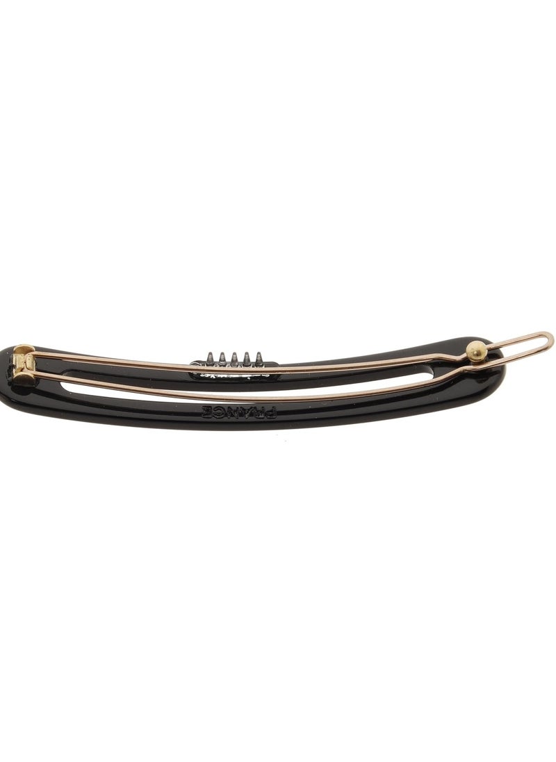 France Luxe France Luxe Cutout Oblong Tige Boule Barrette - Black  - Image 2