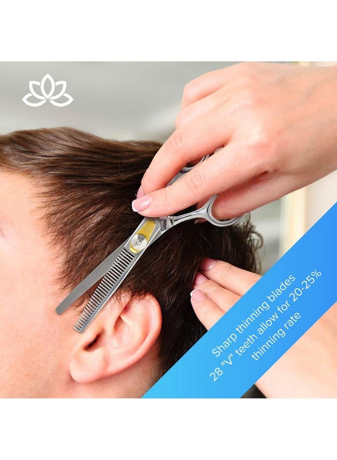 Equinox International, Professional Hair Scissors, Japanese Stainless Steel-Barber Hair Cutting Texturizing Thinning Razor Edge Series Teeth Shears for Men/Women/Kids/Salon & Home-6.5" Overall Length - Image 5