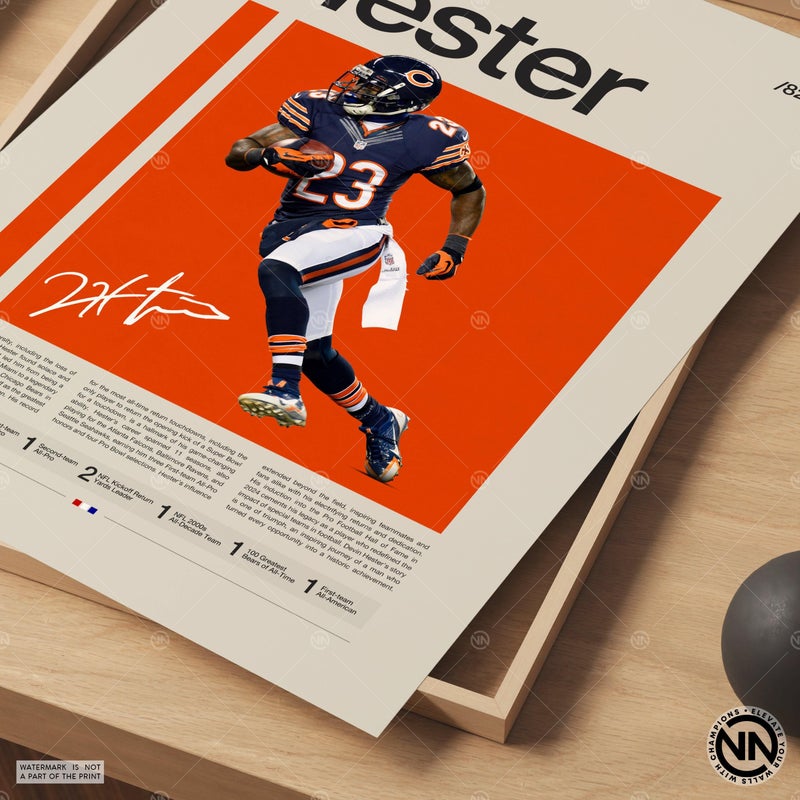 TNESSENTIAL Devin Hester Poster, Chicago Bears Print, NFL Poster, Sports Poster, NFL Fans, Football Poster, NFL Wall Art, Sports Bedroom Posters - Image 5