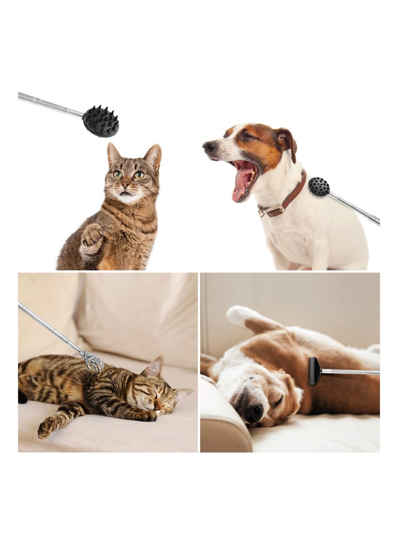 Extendable Telescoping Back Scratcher with 3 Detachable Heads for Comfortable Scratching Suitable for Men and Women