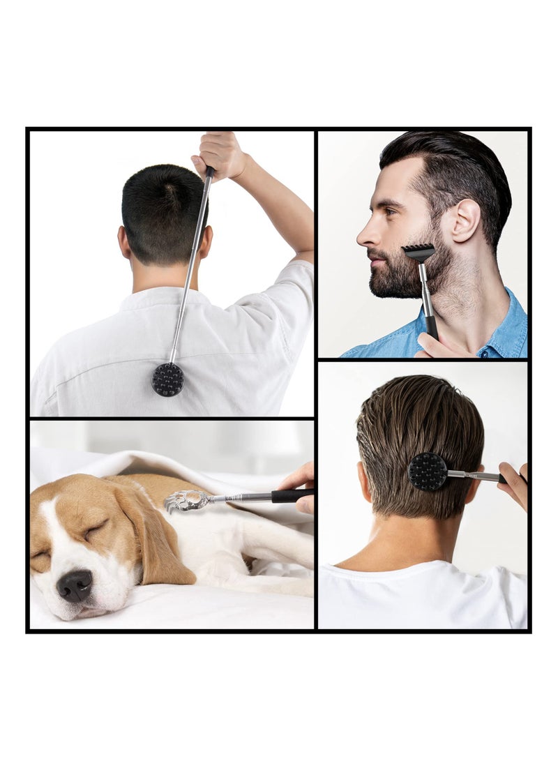 Extendable Telescoping Back Scratcher with 3 Detachable Heads for Comfortable Scratching Suitable for Men and Women