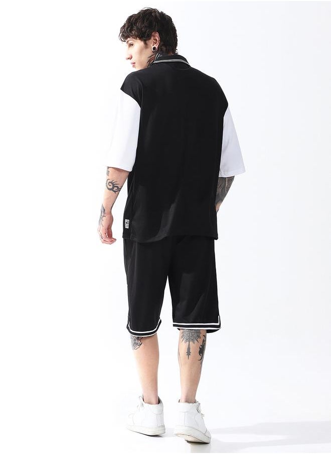 Hubberholme Men Streetletics Printed T-Shirt & Shorts Oversized fit Mesh Co-ord Set  - Image 2