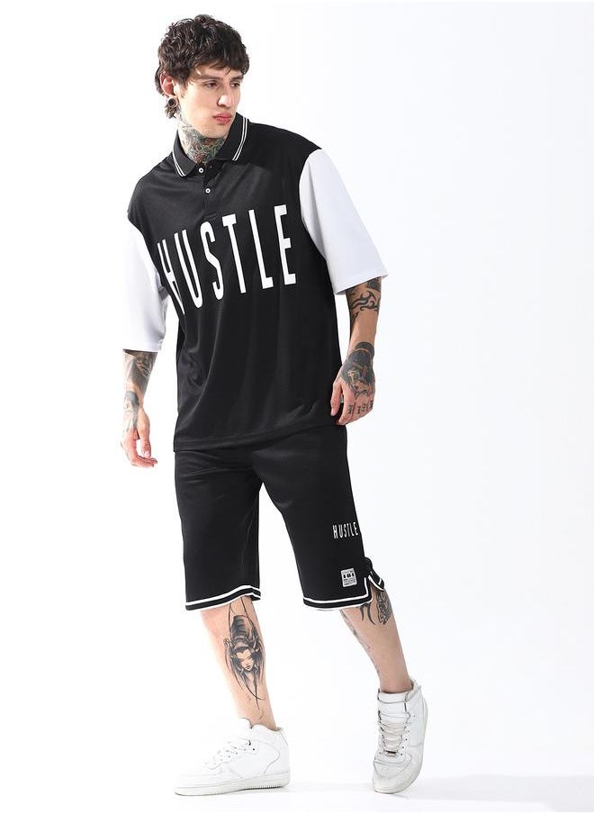 Hubberholme Men Streetletics Printed T-Shirt & Shorts Oversized fit Mesh Co-ord Set  - Image 3