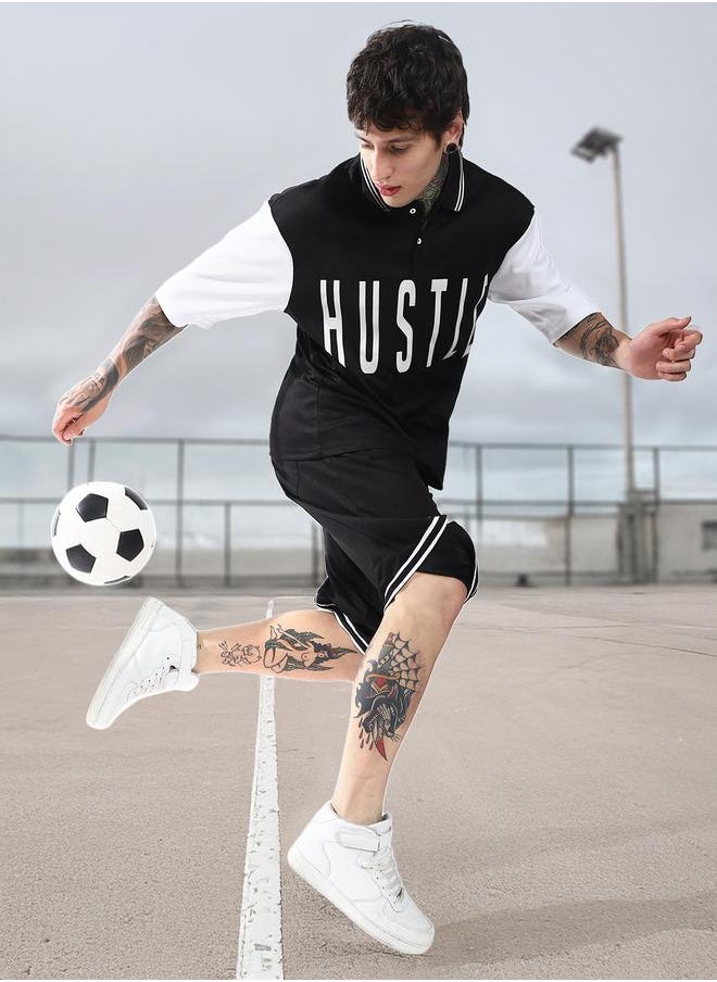 Hubberholme Men Streetletics Printed T-Shirt & Shorts Oversized fit Mesh Co-ord Set  - Image 1
