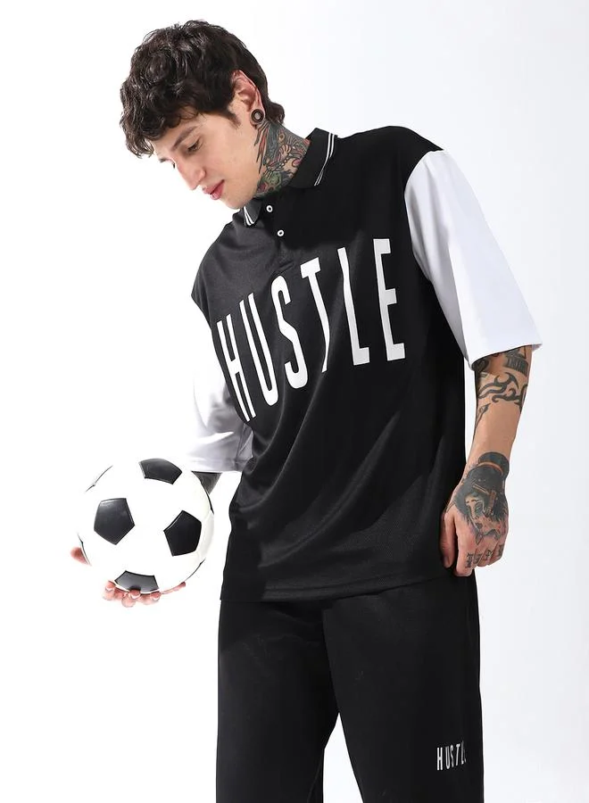 Hubberholme Men Streetletics Printed T-Shirt & Shorts Oversized fit Mesh Co-ord Set