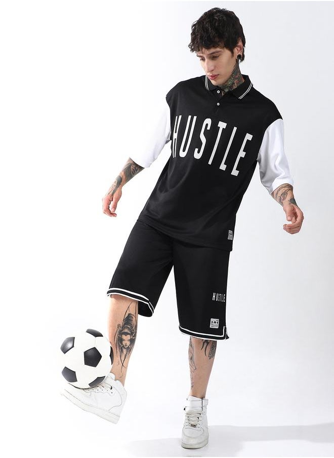 Hubberholme Men Streetletics Printed T-Shirt & Shorts Oversized fit Mesh Co-ord Set  - Image 5