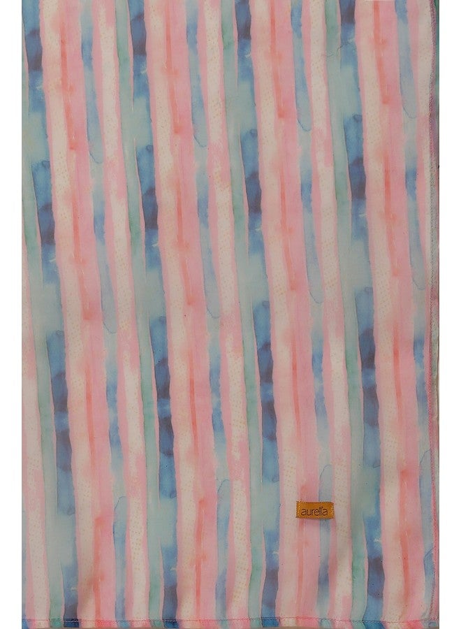 Aurelia Multi-Coloured Striped Organza Stole - Image 5