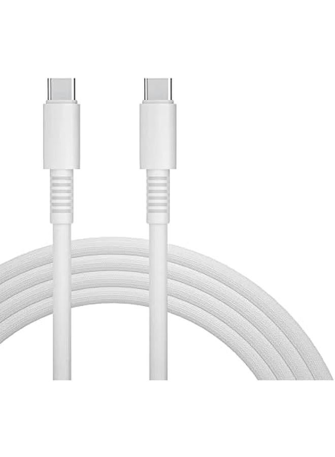 EKR 3A Usb C To Usb C Nylon Braided Data Cable 1 Meter Length White - Image 2