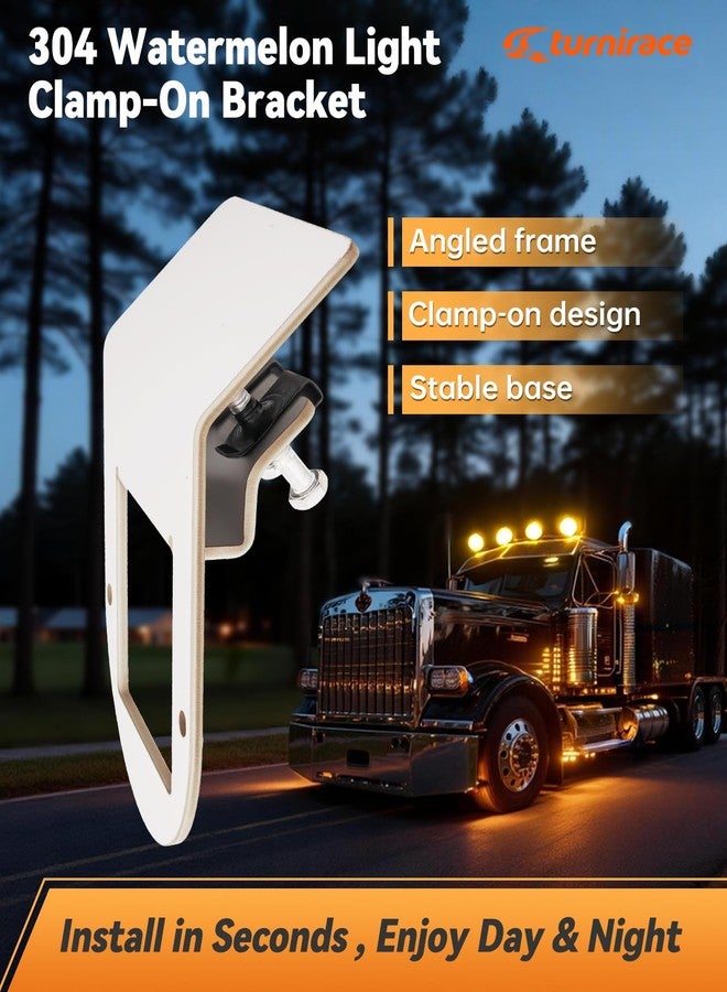 Turnirace Watermelon Light Bracket, Stainless Steel Clamp-On Truck Under Glow Frame Mount, Universal Lights Holder for Truck Trailer RV SUV (4 Pack) - Image 2