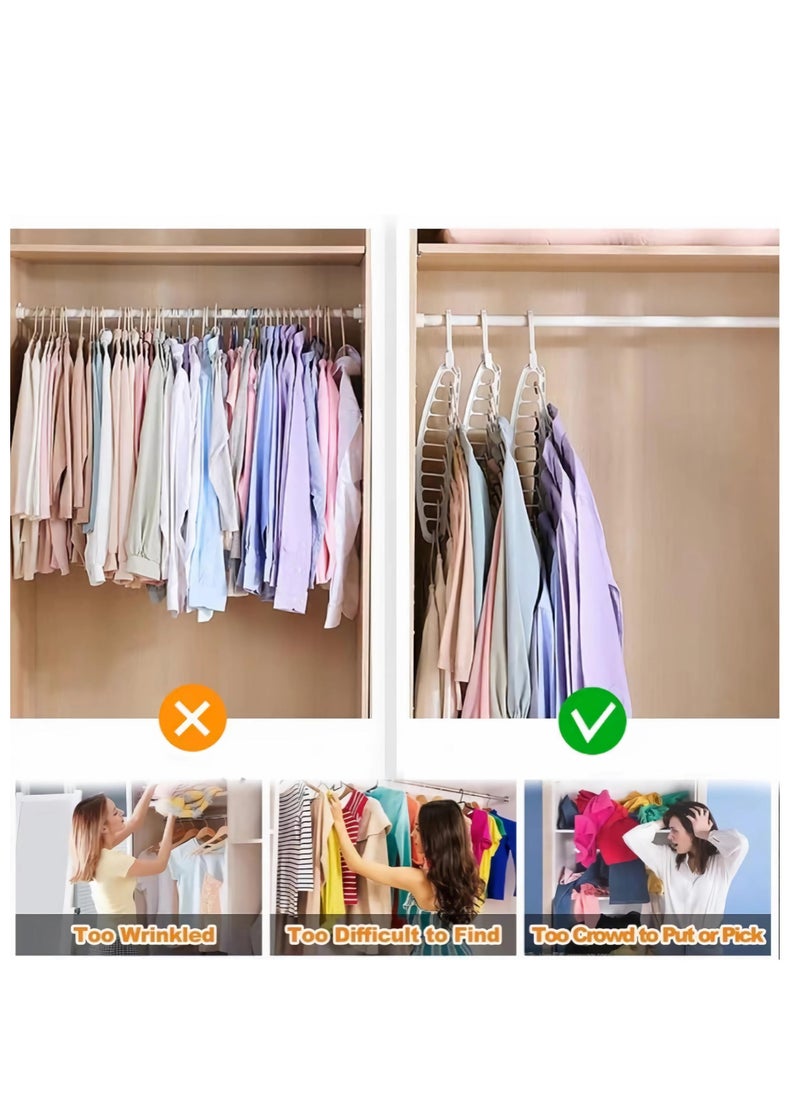 2 Pack Folding Hanger, Heavy Duty Plastic Clothes Hanger, Space Saving Hangers for Clothes, Suitable for Jeans, Pants, Shirts, Scarves, Sweaters, Coats (White)