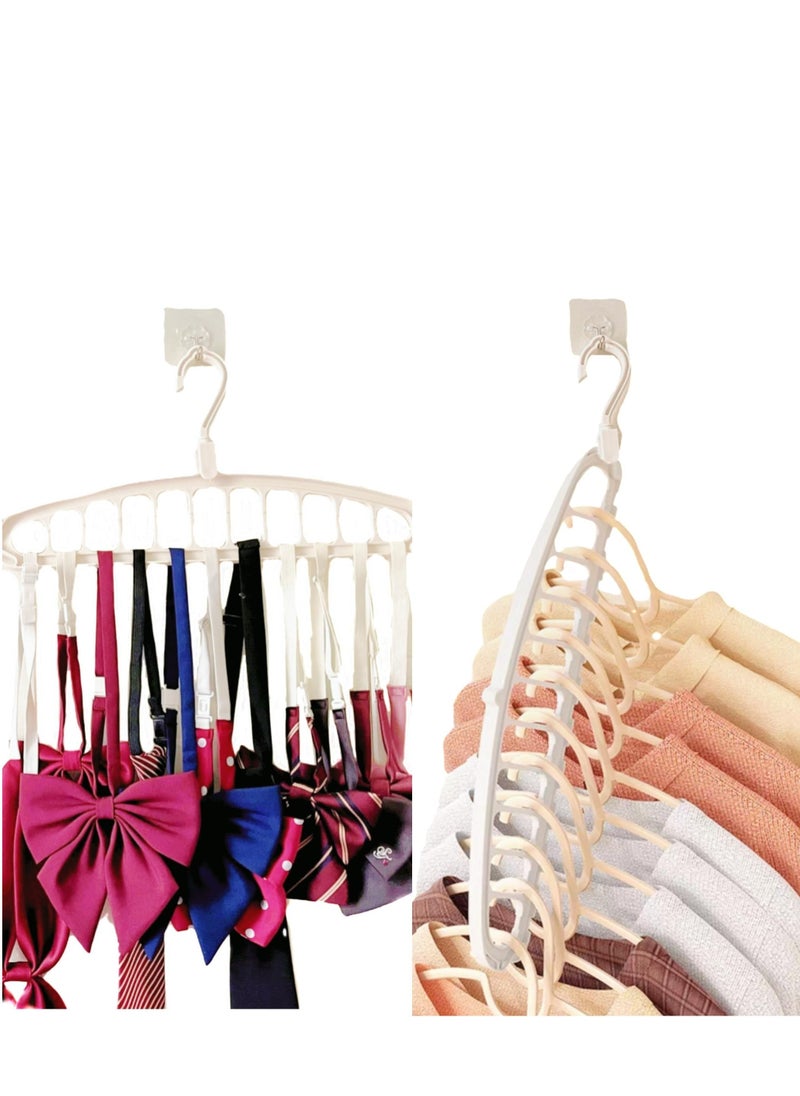 2 Pack Folding Hanger, Heavy Duty Plastic Clothes Hanger, Space Saving Hangers for Clothes, Suitable for Jeans, Pants, Shirts, Scarves, Sweaters, Coats (White)