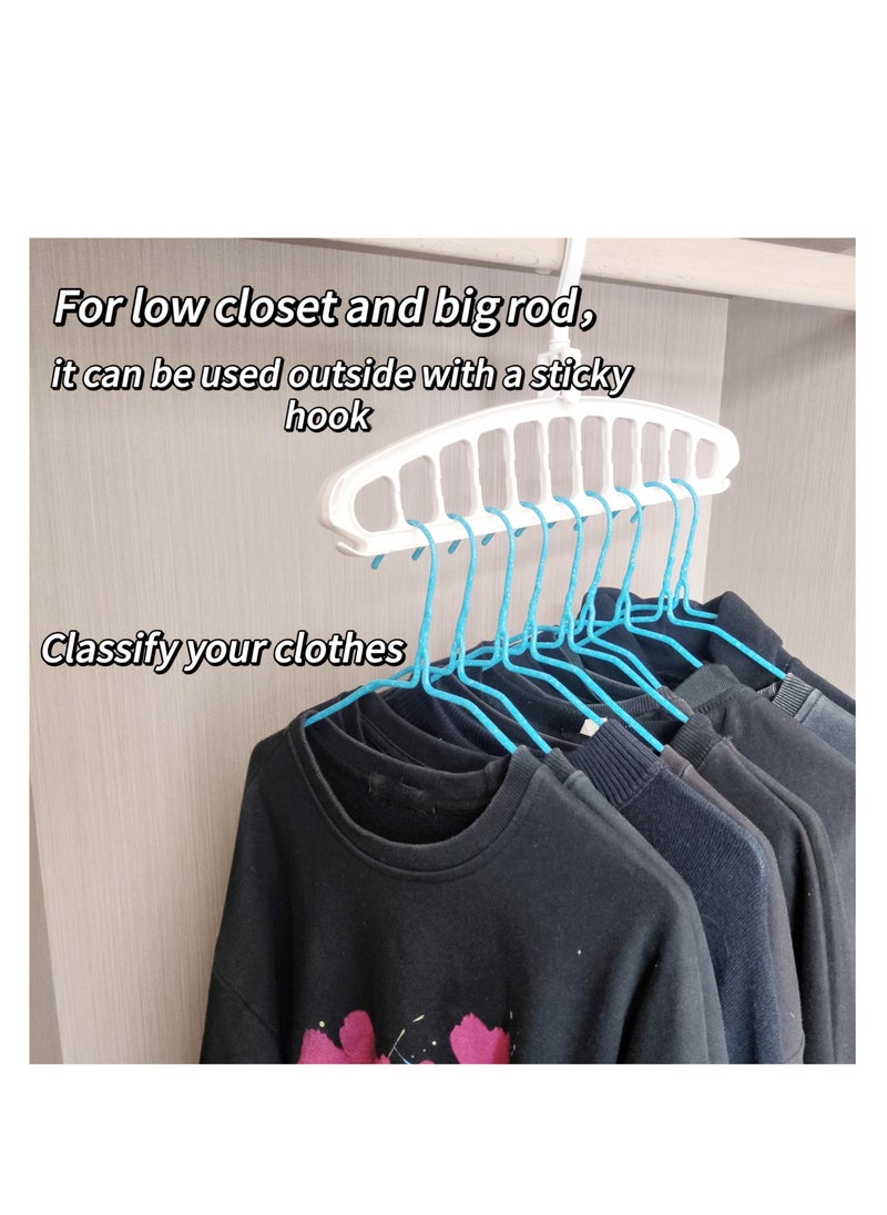 2 Pack Folding Hanger, Heavy Duty Plastic Clothes Hanger, Space Saving Hangers for Clothes, Suitable for Jeans, Pants, Shirts, Scarves, Sweaters, Coats (White)
