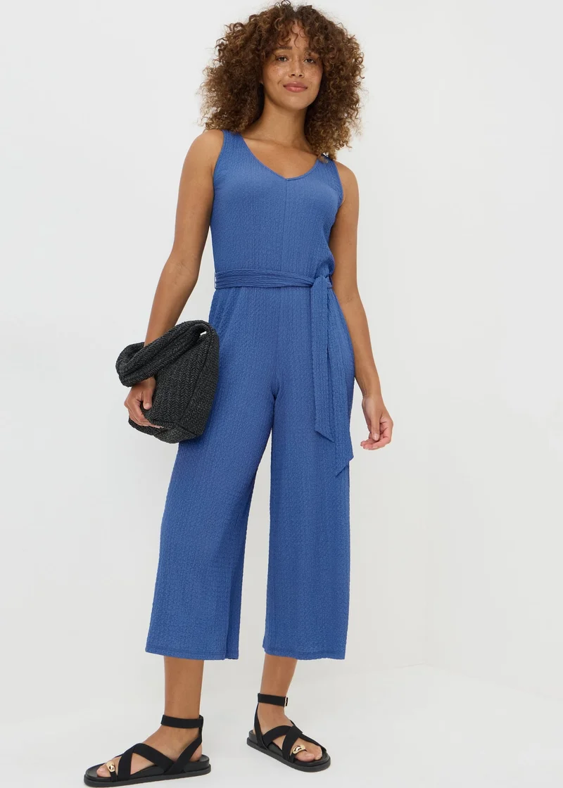 Matalan Papaya Blue Crinkle Jumpsuit