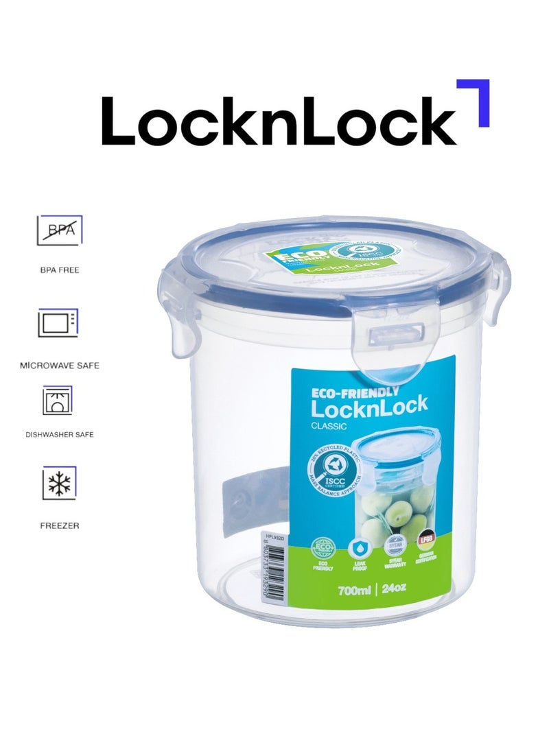 لوك آند لوك لوك لوك 700 مل - وعاء دائري محكم الغلق لتخزين الطعام - خالٍ من مادة BPA، آمن للاستخدام في الميكروويف والفريزر وغسالة الأطباق - Image 1