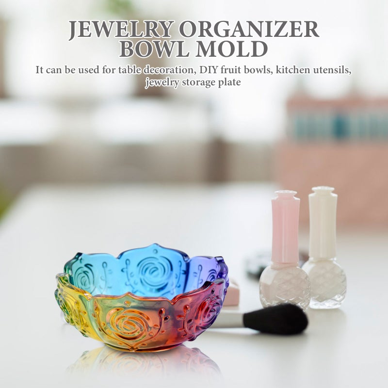 2pcs Flower Jewelry Holder Mold DIY Bowl Mold Tealight Holder Mold - Image 3