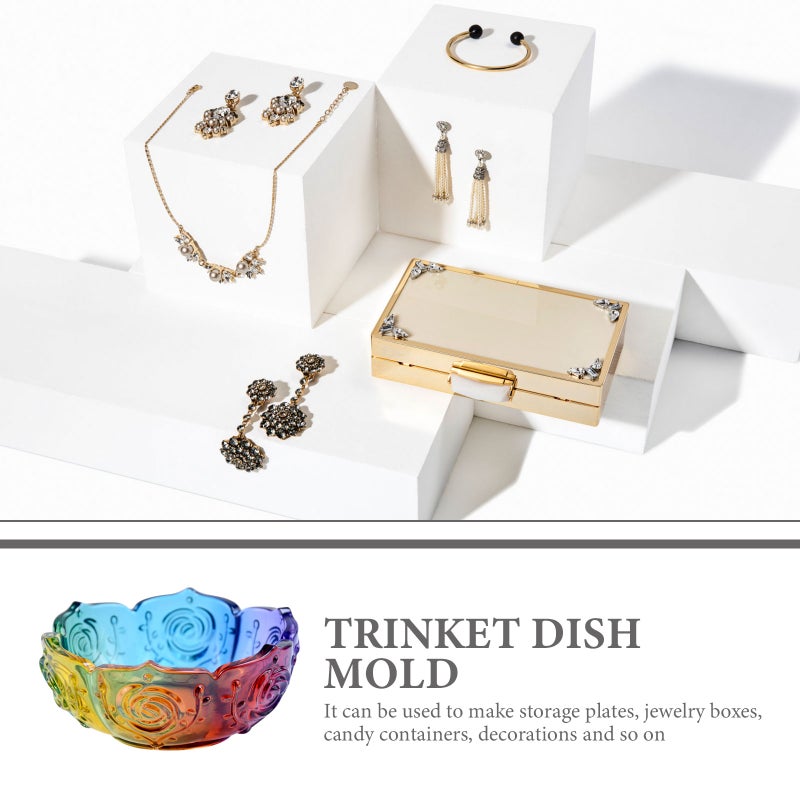 2pcs Flower Jewelry Holder Mold DIY Bowl Mold Tealight Holder Mold - Image 5