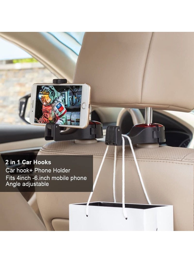 Meetion Portable 2 In 1 Car Rear Seat Mobile Phone Holder Car Phone Stand Universal Bracket Head Pillow Back Hook Mobile Phone Holders - Image 3