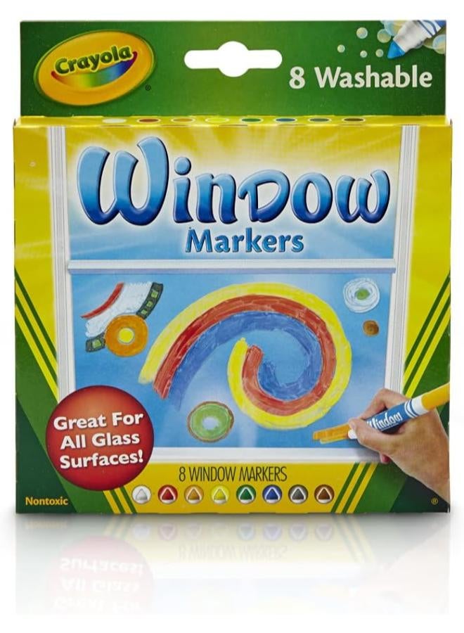 Crayola Washable Window Markers, Window Decorations, Gift, 8 Count (58-8165) - Image 1